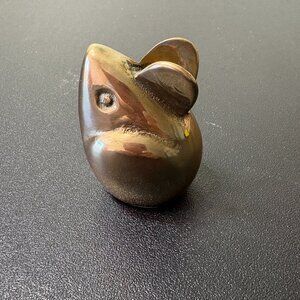 Mid Century Solid Brass Mouse Figurine 1960's